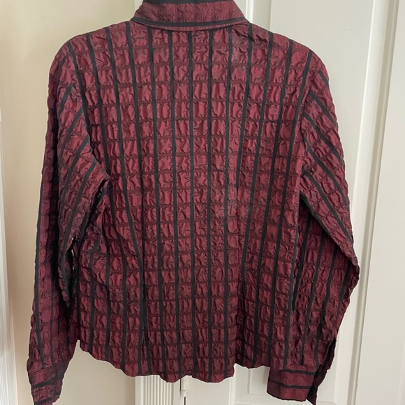 NARACAMICIE Italian Long Sleeve Button Front Crinkle Dress Shirt EUC - Picture 6 of 6